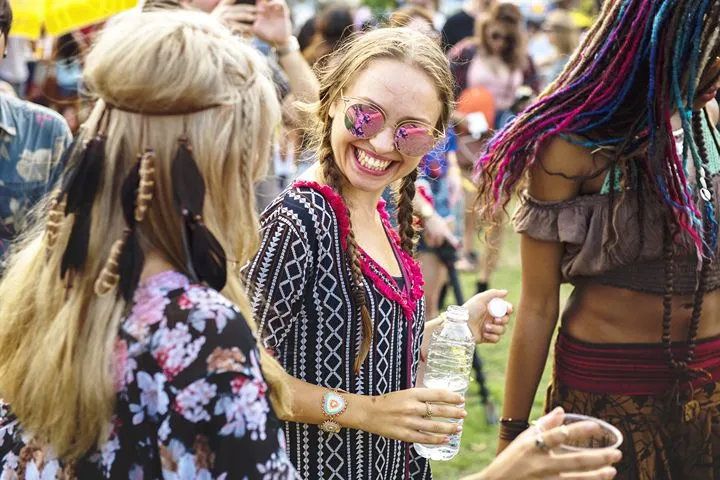 Friends at a boutique Irish music festival