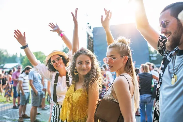 Traditional Irish music festival crowd