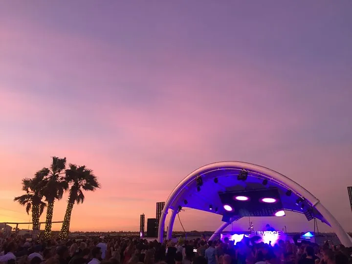 Forbidden Fruit festival stage at sunset Dublin